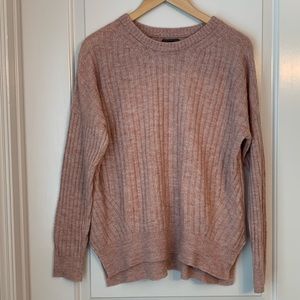 Abercrombie & Fitch Ribbed Sweater in Heather Pink